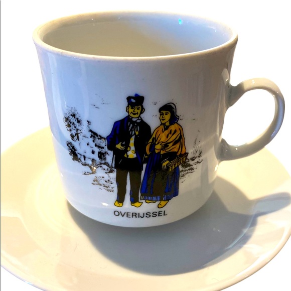 Dutch Tea Cup Set 2 cups and 2 plates Eversberg West Germany Vintage - Picture 1 of 7